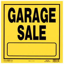 5028854 Sign Garage Sale 11x11 """" """" Hillman Engelsk Gul garagesalgskilt 11 in. H x 11 in. W (pakke af 6)