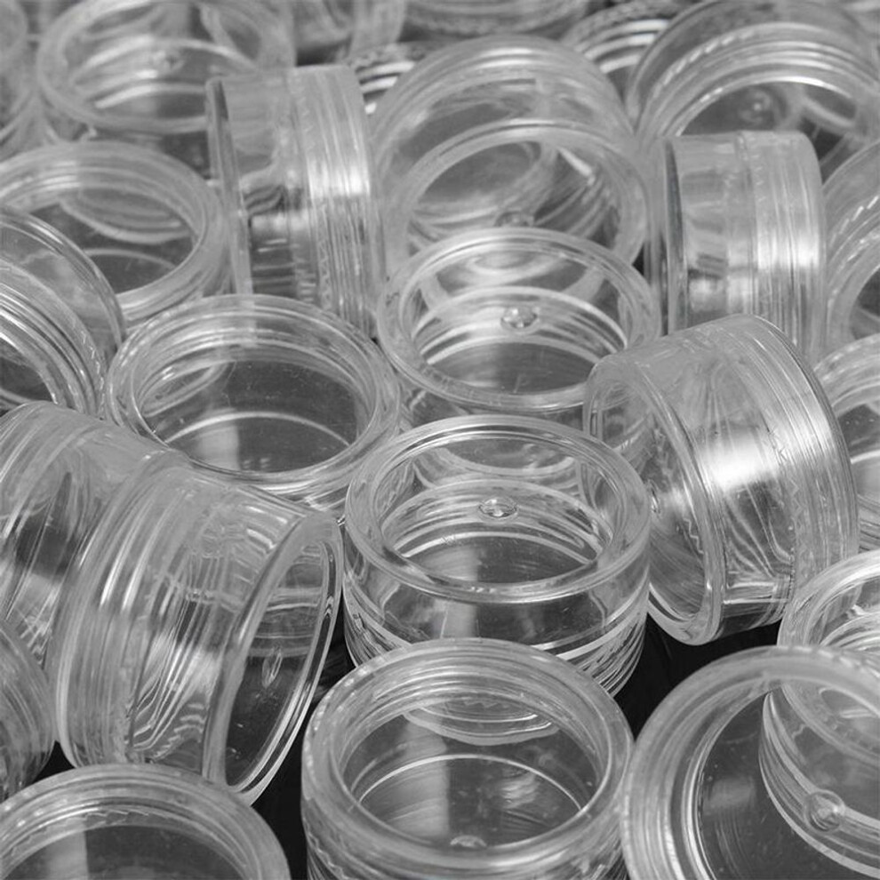 (2.5*2.5*1.5cm) 50pc Clear Cream Jar Mini Cosmetic Bottles Containers Transparent Pot For Nail