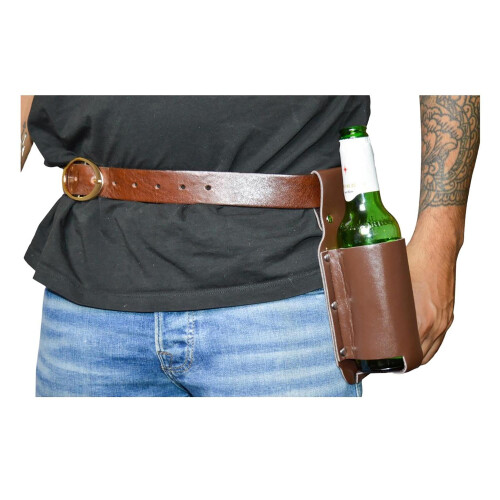 Leatherlike Beverage Holder Adult costume Accessory  Belt Loop