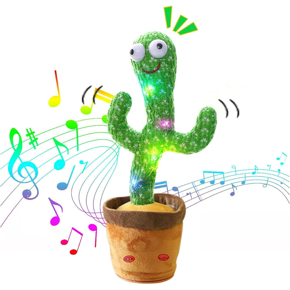 (original) Talking Cactus Toy Dancing Cactus Repeats What You Say Electronic Dancing Cactus With Lighting Recording Mimicking Cactus Toy Electronic Pl