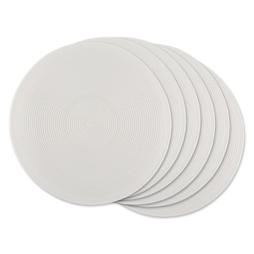 SET DE TABLE ROND BLANC EN PP TISS   /LOT DE 6