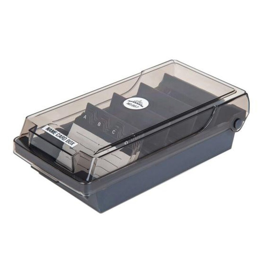 Large Capacity 4 Divider Board Business Card Index Holder Storage Box Organizer