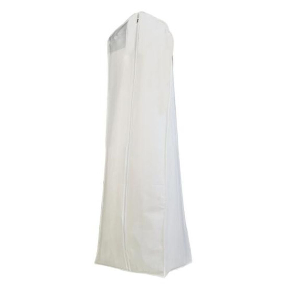 (white) Garment Bag Breathable Extra Large Non-woven Fabric Wedding Gown Dress Garment Bag for Home