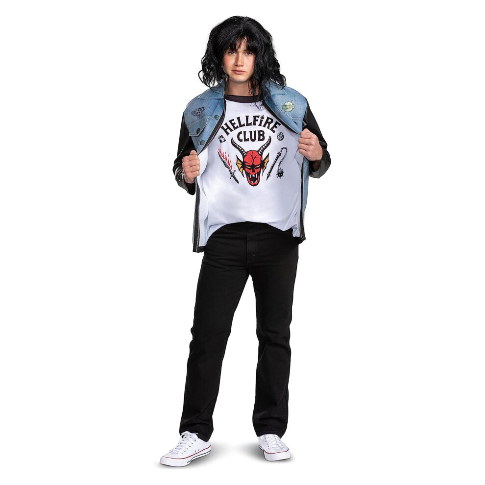 Disguise Stranger Things Men's Deluxe Eddie S4 Fancy Dress Costume X-Large-image