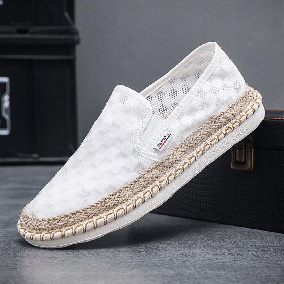 (white, 40) Men Shoes Sneakers Male Mens Casual Shoes Espadrilles Tenis Luxury Canvas Boat Driving Shoes Race Shoes Fashion Loafers Flats Moccasins Shoes For Men