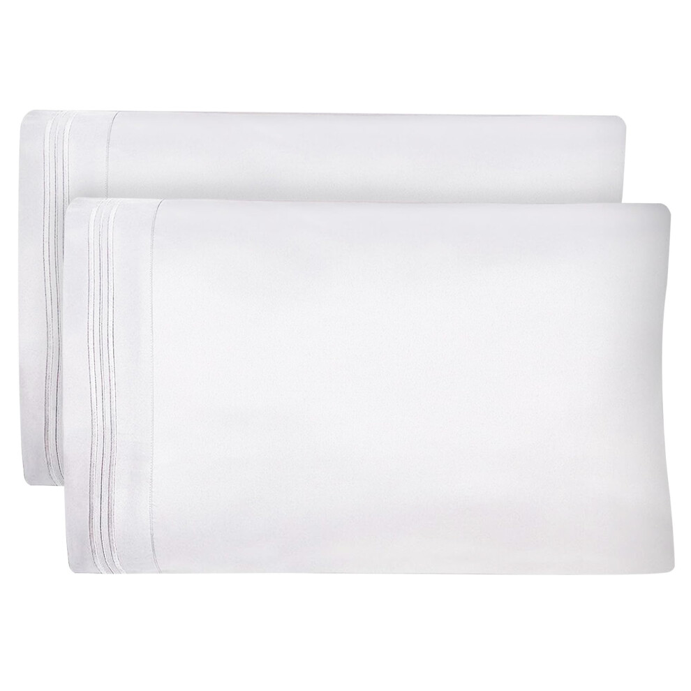 Taies d'oreiller Dreamcare Queen Size (lot de 2) - Microfibre 1500 Luxury Series doublement bross   e - Fermeture enveloppe - Taies d'oreiller rafr