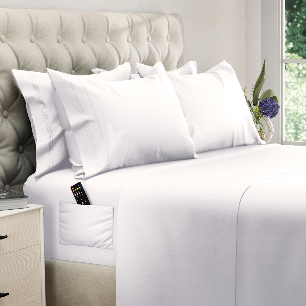 Parure de lit California King DREAMCARE - 6 draps rafra   chissants - jusqu'    15 draps California King - Collection Supreme 2500 - 100 % microfibre