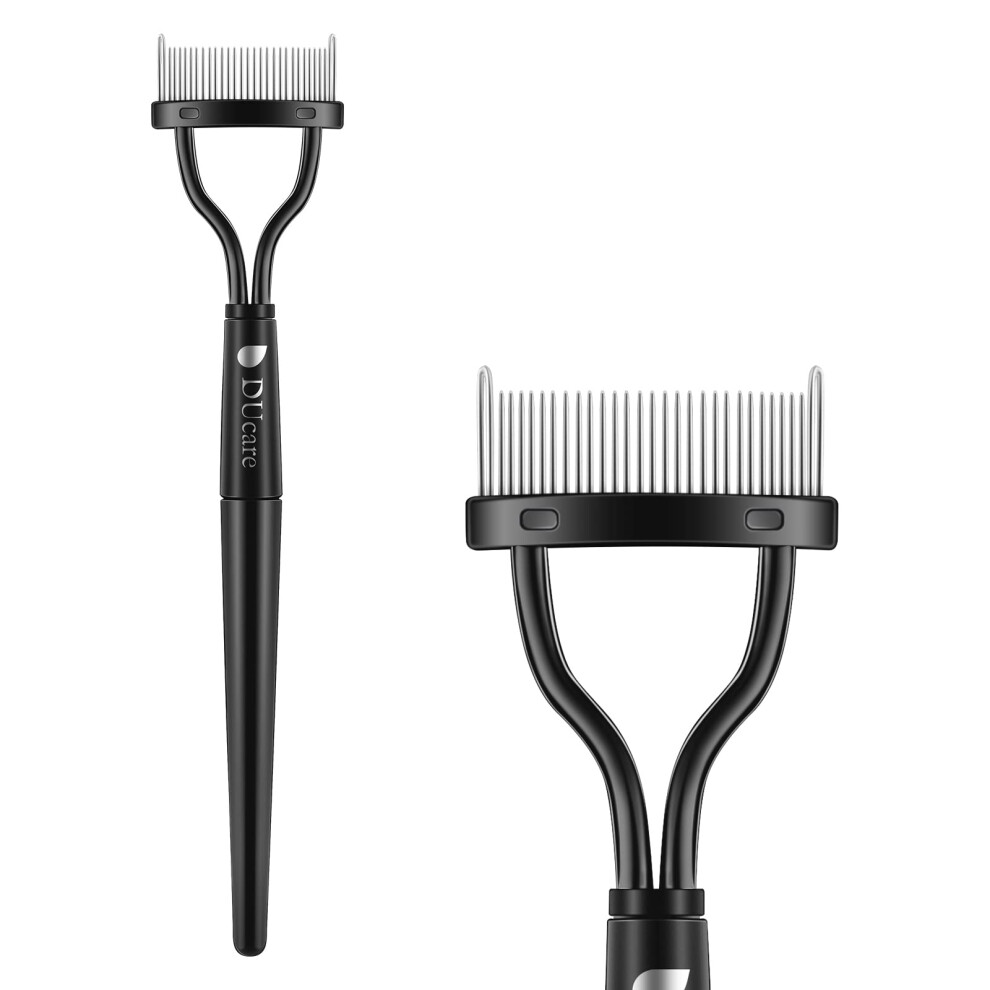 Ducare Eyelash Comb Eyebrow Brush Eyelash Separator Mascara Applicator Eyelash Definer With Comb Cover Arc Designed Cosmetic Brushes Tool Black