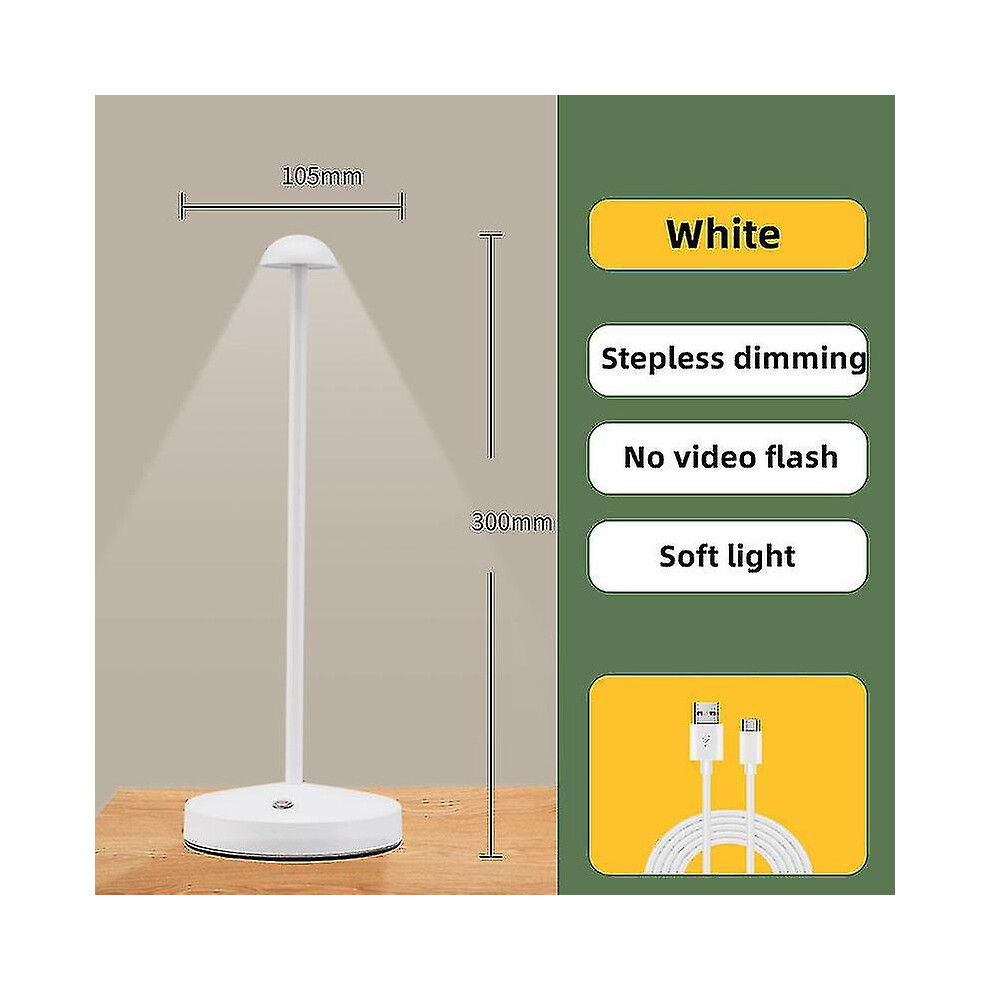 ( A) Rechargeable Table Lamp Creative Dining Touch Led Hotel Bar Coffee Pina Pro Table Lamp Lampada Da Tavolo Decorative Desk Lamp White
