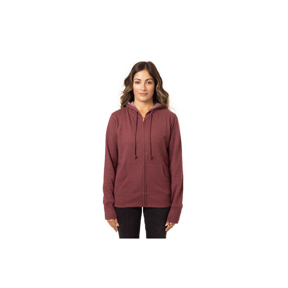 Sweat-shirt à capuche zippé en polaire chinée recyclée biologique pour femme - cHARcOAL - S (D0102H7ZQEP)