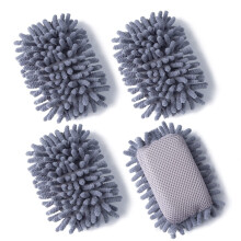 4 stykker mikrofiber Shag Whiteboard Eraser Shag Washable Dry Eraser Board Eraser for Chalk Classroom Teacher Supplies Home and Office (Gray)