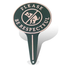 No Peeing/Pooping Be Respectful Dog Sign Stop Dogs from Pooping and Peeing On Your Lawn Politely Reads Please Be Respectful-Metal Reflective Yard Sig