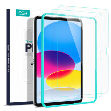 Protector de ecran al pachetului ESR 2 pentru iPad 10th Generation 10,9 inch (2022) Garda de film cu sticla temperata ultra-grea cu cadru de alin