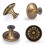 Fecraf 15 Pack Antique Brass Drawer Knobs Vintage Dresser Drawers Knobs Solid Round Cabinet Knobs Single Hole Cabinet Hardware for Refinished Furnitur 3