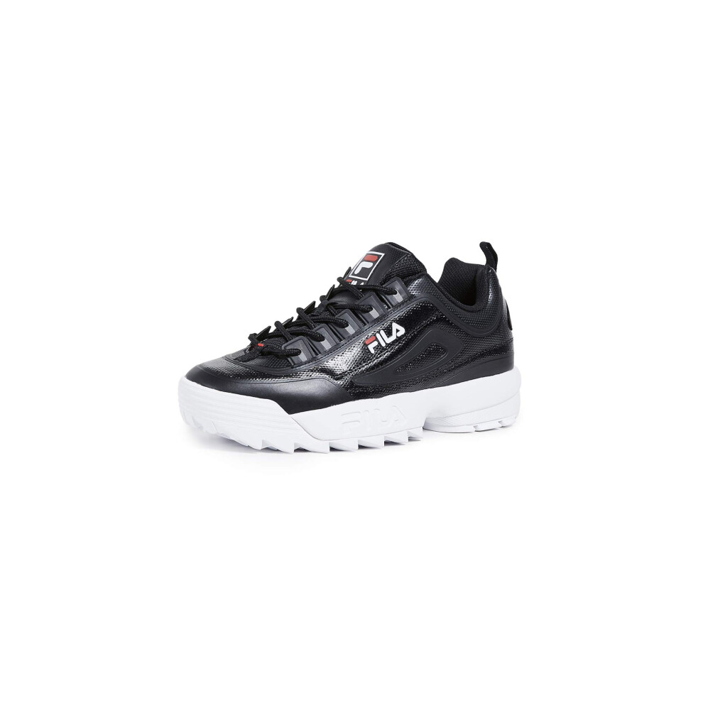 Fila Men's Disruptor II No-Sew Sneakers Black/Red/White 8.5