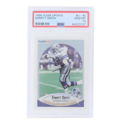 NFL 1990 Fleer Update #U-40 Emmitt Smith Rc Hof PSA 10