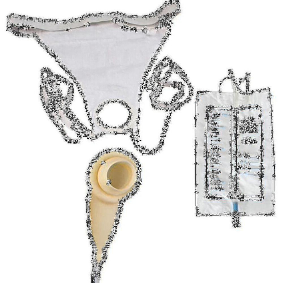 Men's Urine Collection Bag Set Urinary Incontinence Strap 1000ml