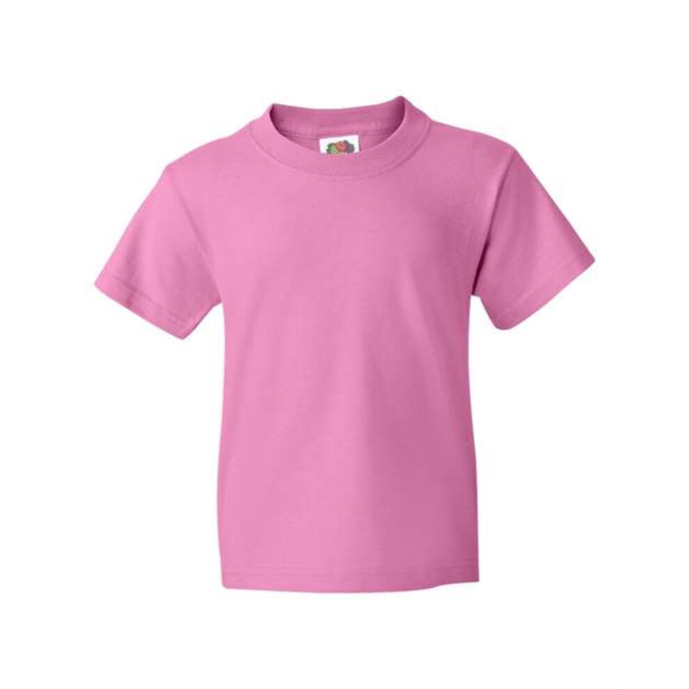 Fruit Of The Loom HD Cotton Youth Short Sleeve T-Shirt - Azalea XS