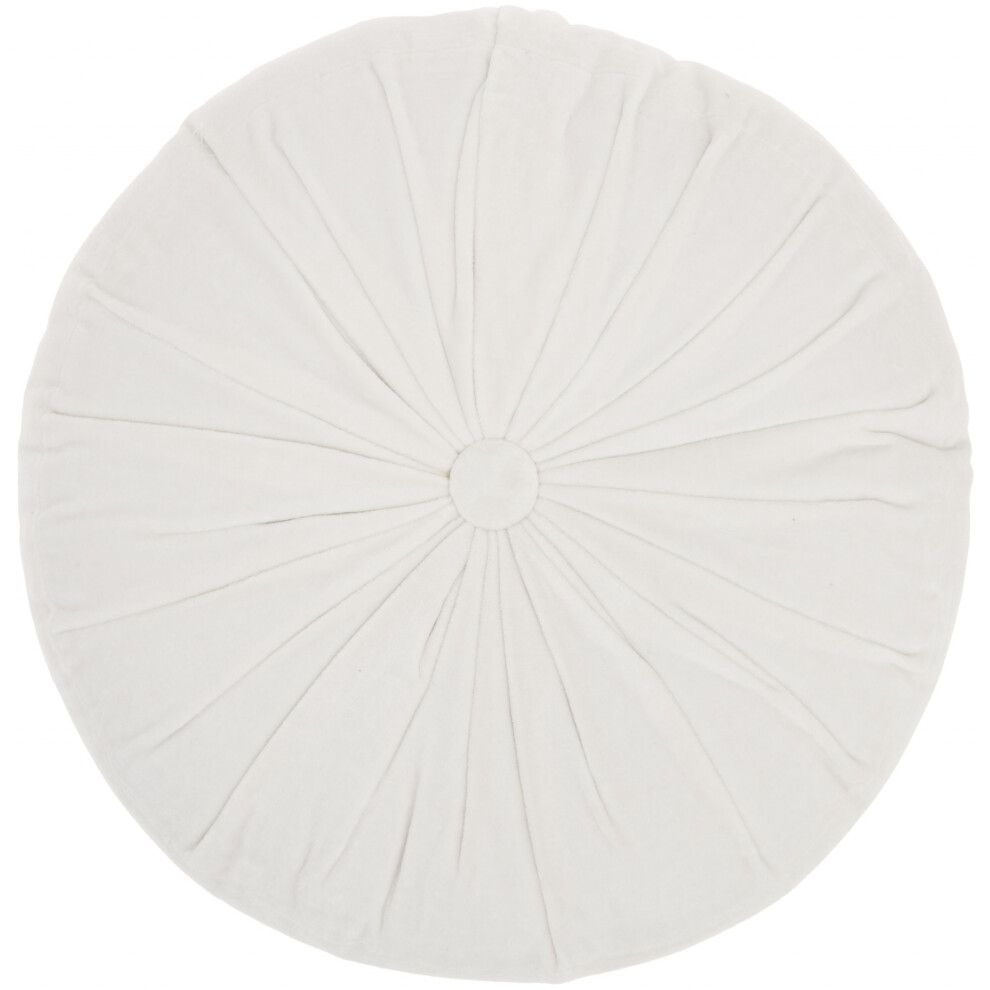 Coussin rond touffet    blanc
