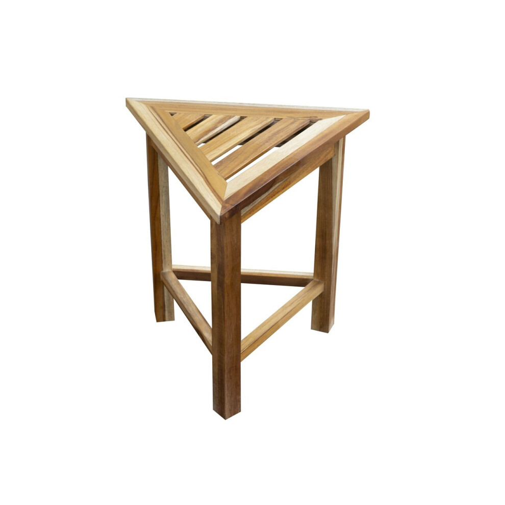 Banc de douche ou    tag   re d'angle triangulaire en teck naturel de 18 pouces pour h   tel