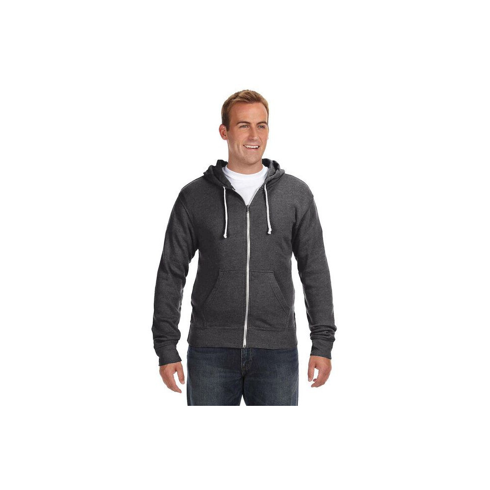 Adult Triblend Full-Zip Fleece Hooded Sweatshirt - BLAcK TRIBLEND - XS(D0102H78TUJ)