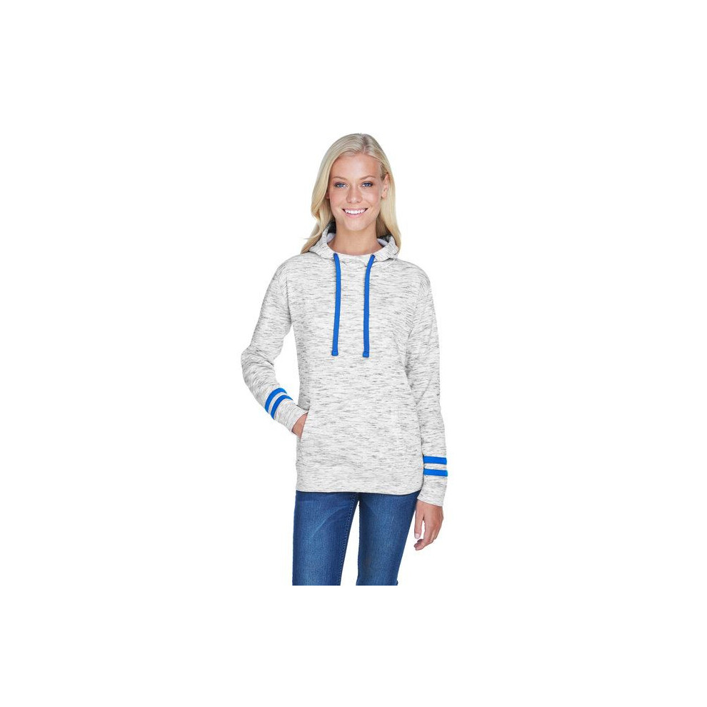 Ladies Melange Scuba Neck Sweatshirt - WHITE BLAcK - S(D0102H76QJ6)