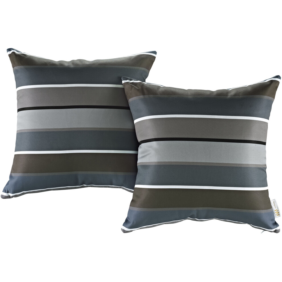 Modway Two Piece Outdoor Patio Pillow Set - Stripe