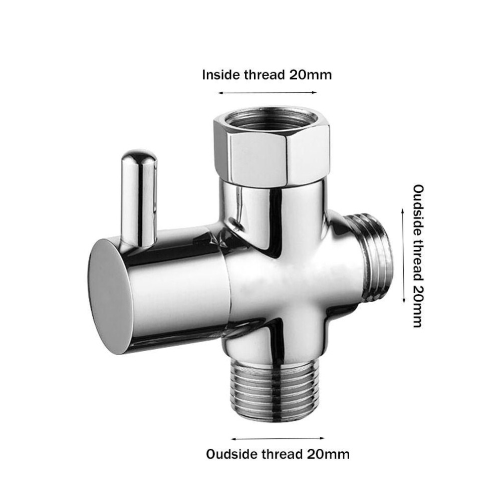 (4) Hand Held Showerhead Shower Arm Diverter 3 Way Water Separator Diverter Valve Shower Tee Adapter