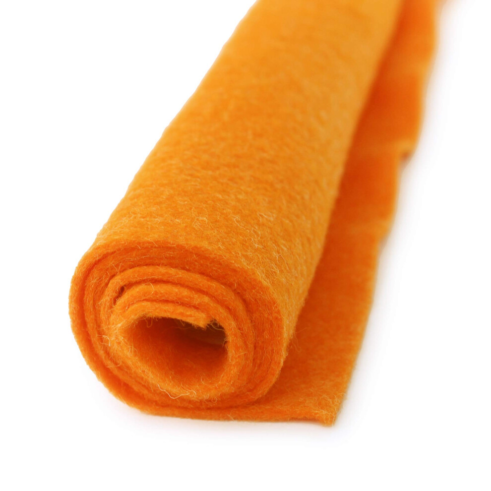 Mac'n Cheese Orange - Wool Felt Oversized Sheet - 20% Wool Blend - 1 12x18 Inch Sheet