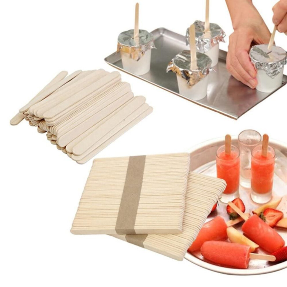 Ice Cream Sticks Ice Cream Stick Tongue Depressor Wooden Popsicle Stick Handmade Diy Natural Color Ice Cream Stick 114*10*2mm