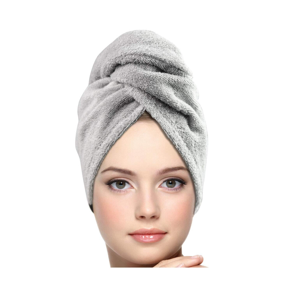 KEEPOZ Hair Towel Wrap Quick Dry 100% Cotton Super Absorbent Turban Head Wrap for Women with Button  Non Microfiber Anti Frizz Hair Products  Hair Cap-image-OPC-PFXVSBS-NEW
