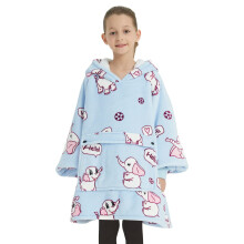 KFUBUO Tragbarer Decken-Kapuzenpullover f?r Kinder, Sherpa-Muster, ?bergro?e Sweatshirt-Decke mit Tasche, 6?10 Jahre altes M?dchen, Jungen, Geburtstag