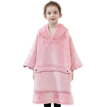 KFUBUO Tragbarer Decken-Kapuzenpullover fur Kinder, Sherpa-Muster, ubergrosse Sweatshirt-Decke mit Tasche, 6 10-jahrige Madchen und Jungen, Geburt