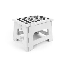 Kikkerland Rhino II Tritthocker, faltbar, stabil, rutschfest, kompakt, leicht, Kunststoff, leichtes Gewicht, h   lt bis zu 136 kg, wei   , ideal f   r