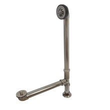 Piletta di scarico e troppo pieno per vasca con piedini Kingston Brass CC2086 in nichel lucido