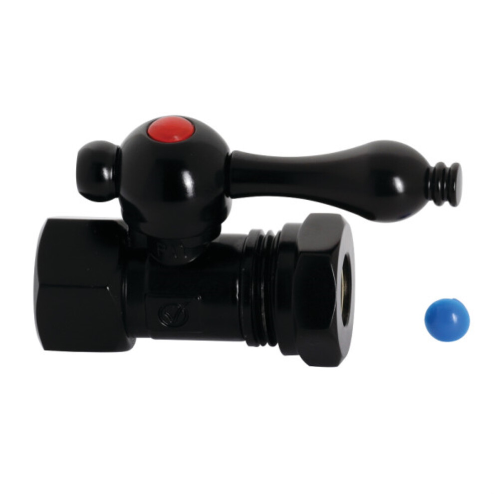 Kingston Brass CC44450 Valvola Di Intercettazione Dritta 5/8"""" Od Comp 1/2"""" Od Comp Nero Opaco-image