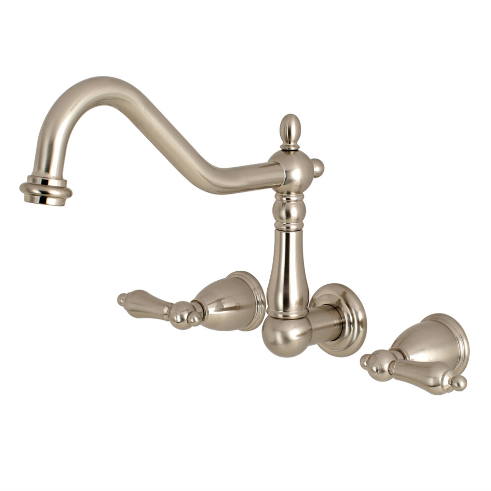 Photos - Other Bathroom Accessories Kingston Brass KS1028AL Heritage Wall Mount Tub Faucet Brushed Nickel 