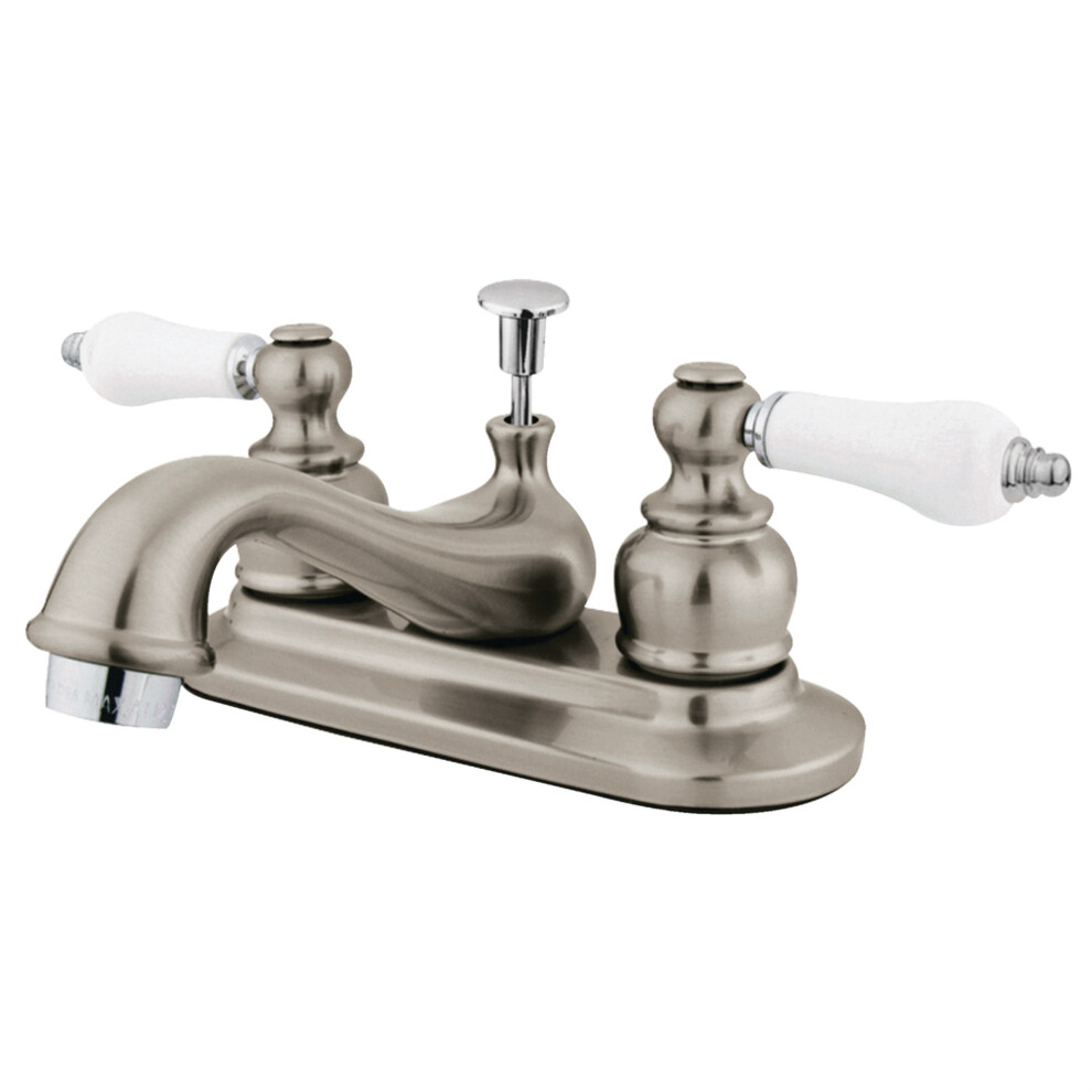 Kingston Brass Kb607b 4 In. Centerset Bathroom Faucet Brushed Nickel/Polished Chrome