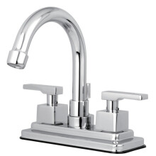 Kingston Brass KS8661Qll Executive 4 in. Centerset Badrumskran med mssing Pop-up Polished Chrome