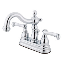 Kingston Brass KS1601FL 4 in. Centreset Baie Robinet Cromul lustruit