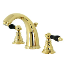 Kingston Brass KB982AKL Duchess Weit verbreiteter Badezimmer-Wasserhahn mit Kunststoff-Pop-Up, poliertes Messing