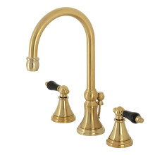 Kingston Brass KS2987PKL Duchess Weit verbreiteter Badezimmer-Wasserhahn mit Messing-Pop-Up, gebürstetes Messing