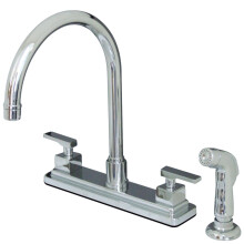 Kingston Brass KS8791QLL Executive 8-Inch Centerset Kitchen Faucet Polished Chrome
