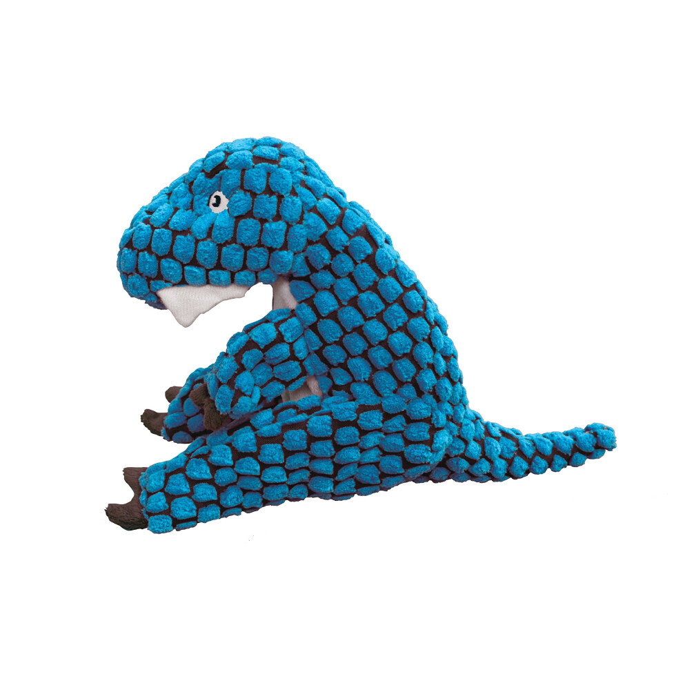 KONG - Dynos T-Rex Blue - Dinosaur Squeak Dog Toy Reinforced Lining And Varied Textures - For Large Dogs