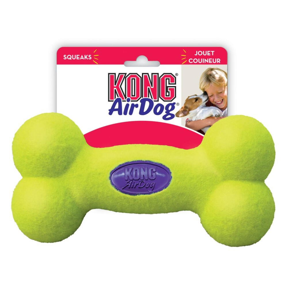 Jouet couineur pour chien KONG Air Dog en forme d'os