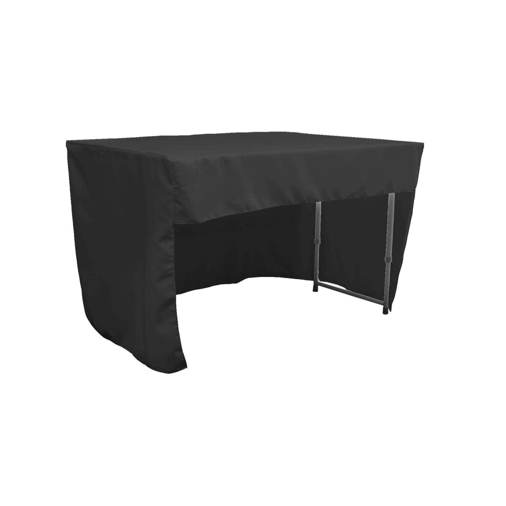 La Linen Tischdecke Aus Polyester-Popeline Mit Offener R Ckseite, 121,9 Cm L X 76,2 Cm B X 76,2 Cm H, Schwarz-image