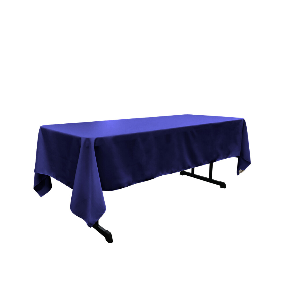 Nappe Rectangulaire En Popeline De Polyester La Linen 60 X 120 Pouces Bleu Roi-image