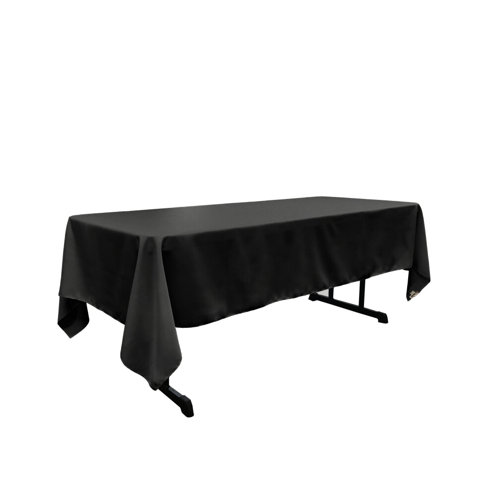 Nappe rectangulaire en popeline de polyester LA Linen 60 x 144 pouces, noire