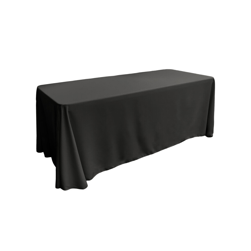Nappe rectangulaire en popeline de polyester LA Linen 90 x 156 pouces, noire