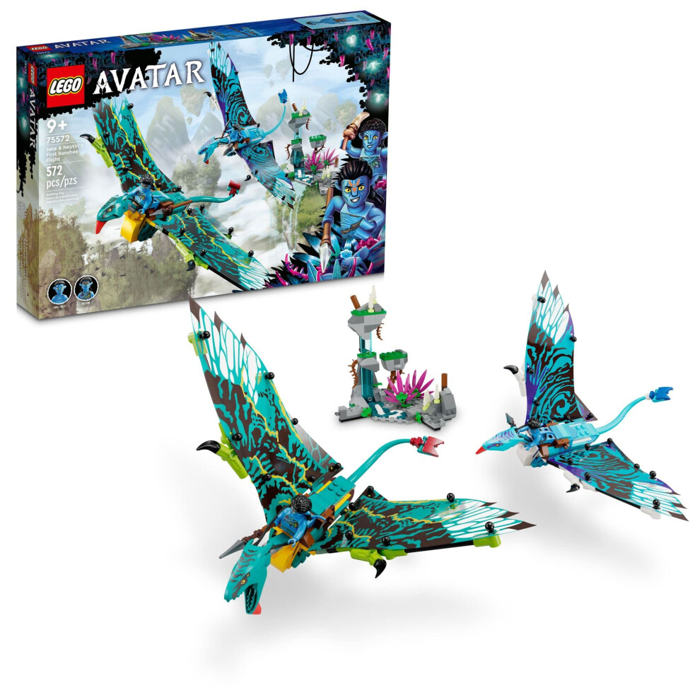 LEGO Avatar Jake & Neytiri First Banshee Flight 75572 Building Toys - Pandora Movie Inspired Set With 2 Banshee Figures 2 Minifigures Glow In The Da